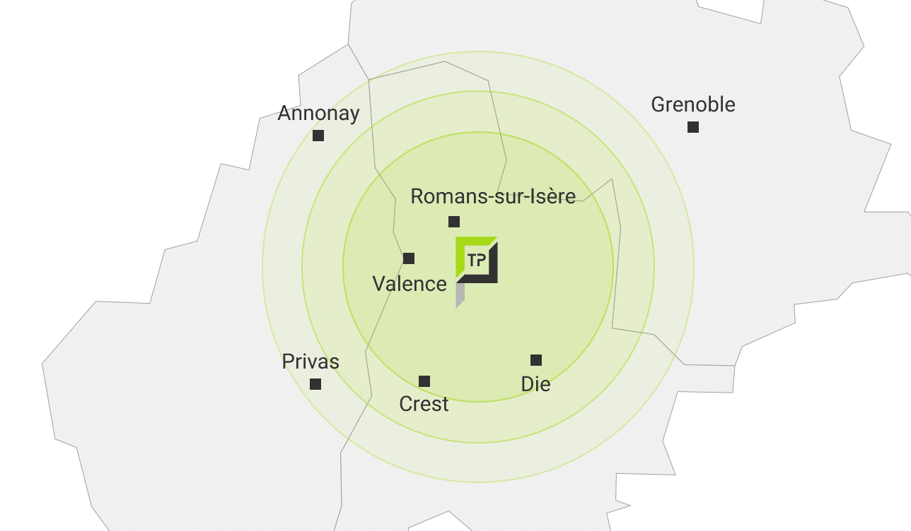 carte avec zone d'intervention perard tp